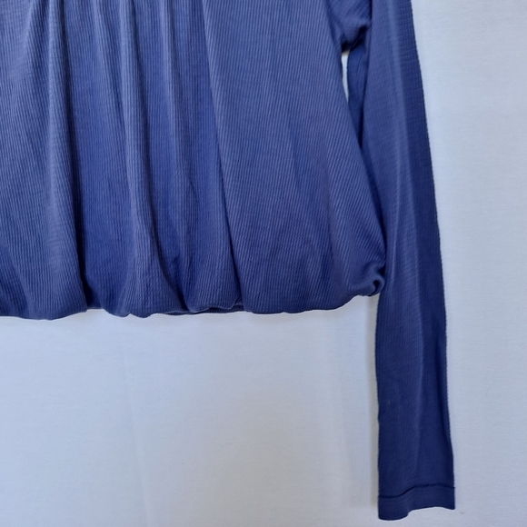 Free People We the Free Bondi Blouson Blue Thermal Crop Top szS - Picture 4 of 12